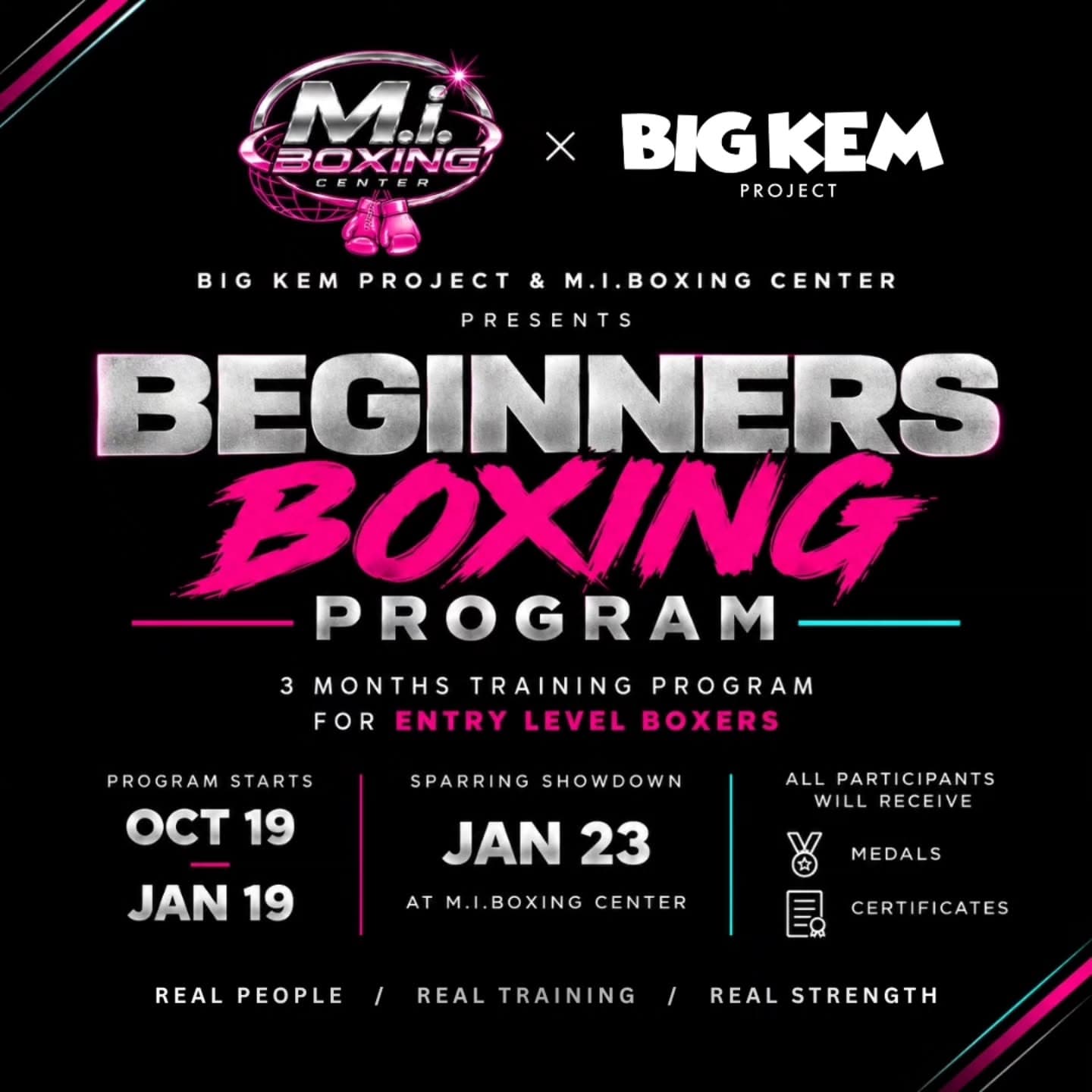 Beginners Boxing Program (M.I. Boxing Center x Big Kem) event poster