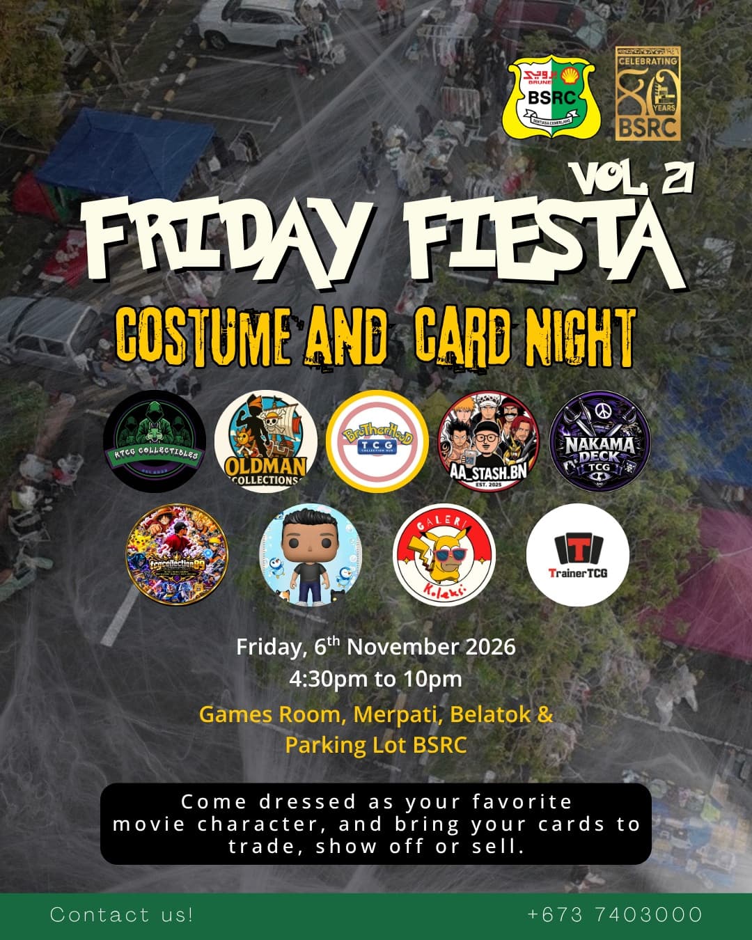 BSRC Friday Fiesta Vol. 21: Costume & Card Night event poster