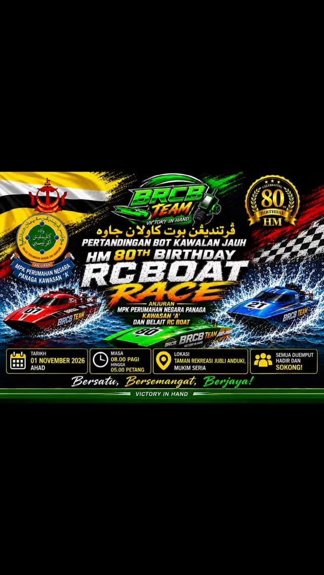 HM 80th Birthday RC Boat Race event poster