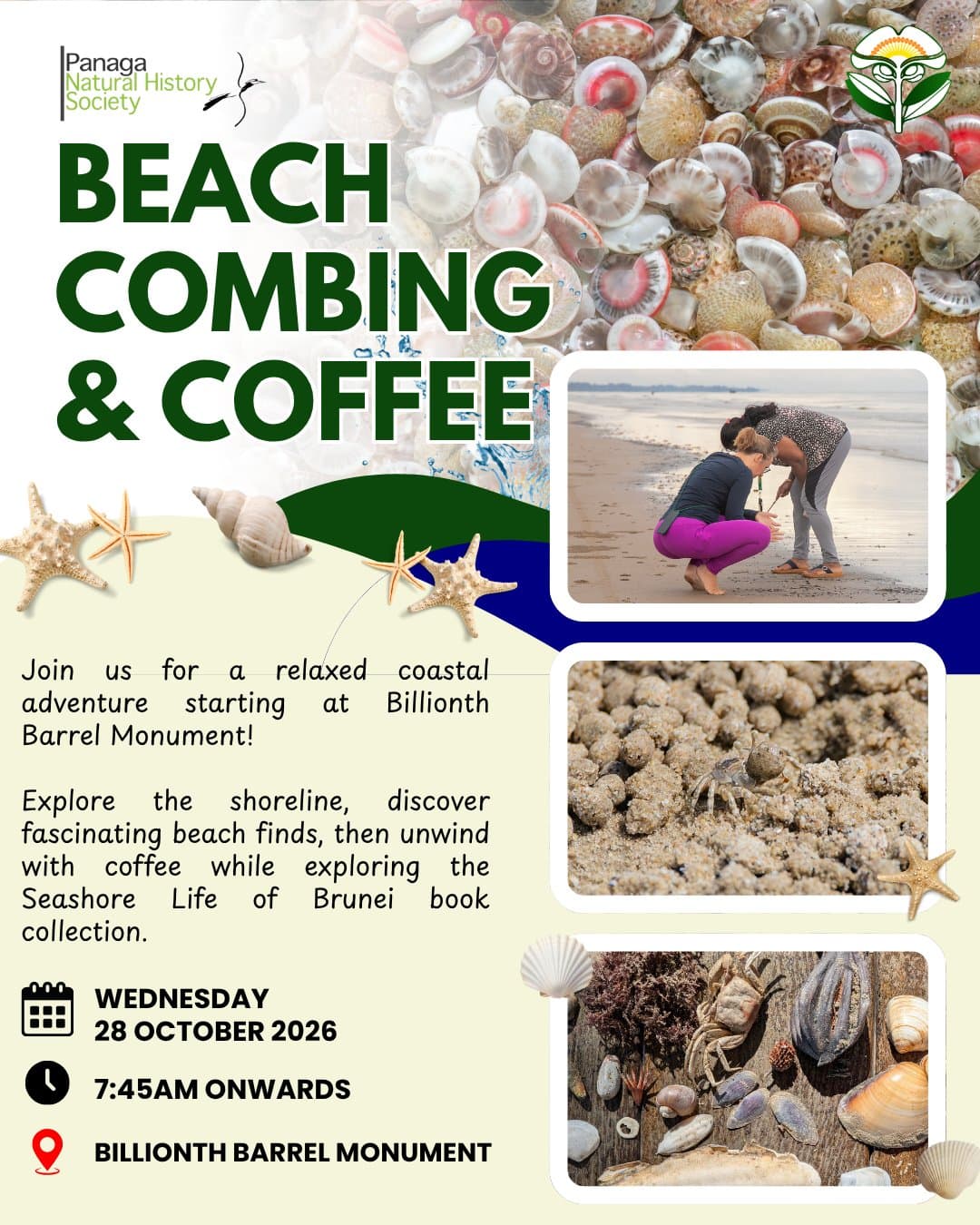 Beach Combing & Coffee event poster