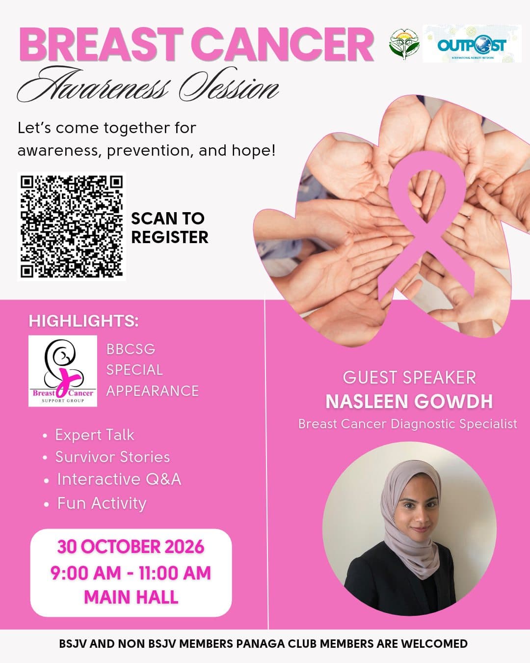 Breast Cancer Awareness Session event poster
