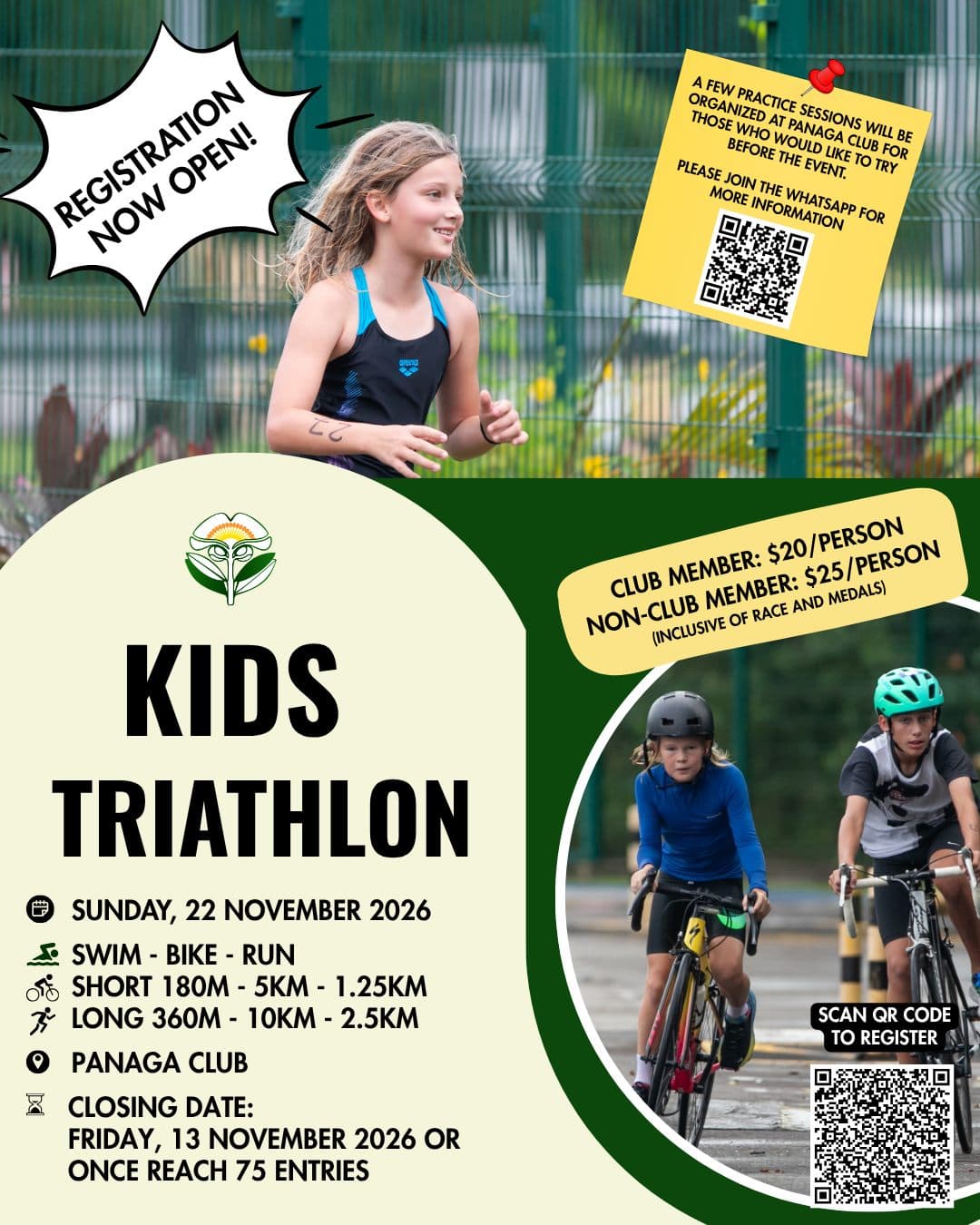 Kids Triathlon 2026 (Panaga Club) event poster